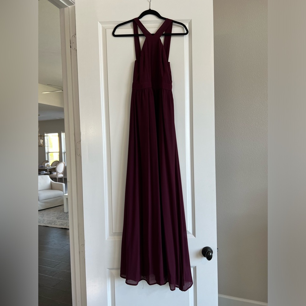Maroon Lulu’s bridesmaids dress